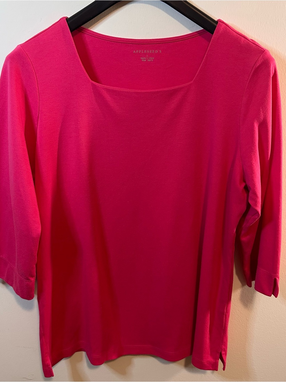 Appleseed's Bright Fuchsia Square-Neck Long Sleeve Tee